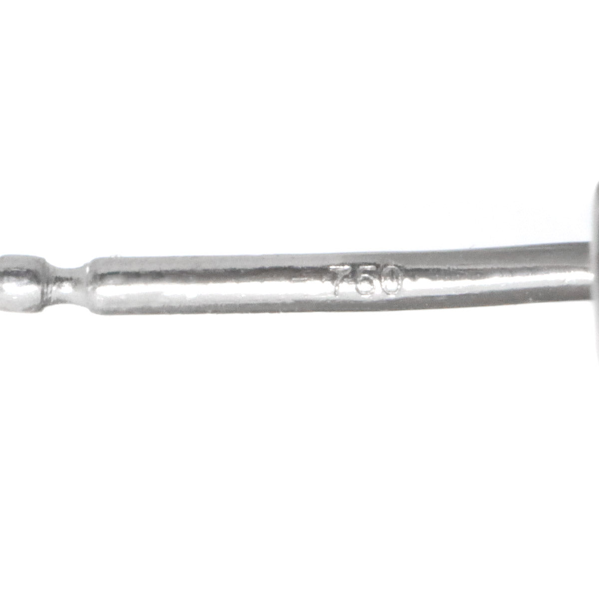 Logo Earrings Pierced 18K White Gold 750