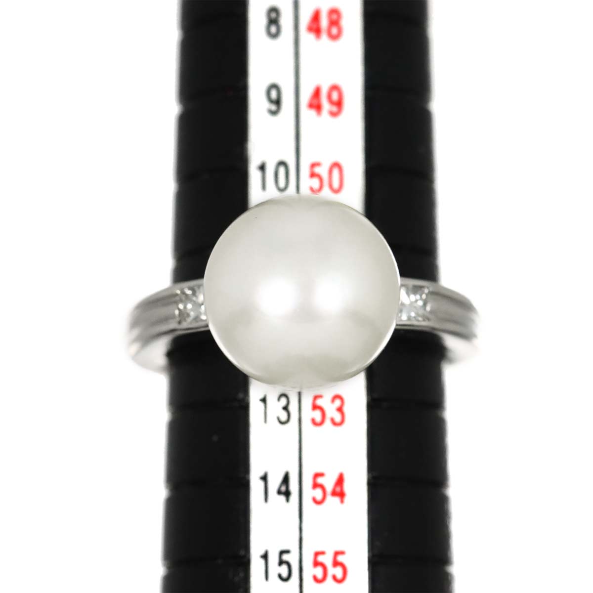 South Sea pearl 11.3mm Diamond 0.15ct Ring 18K K18 WG size5.75-6(US)
