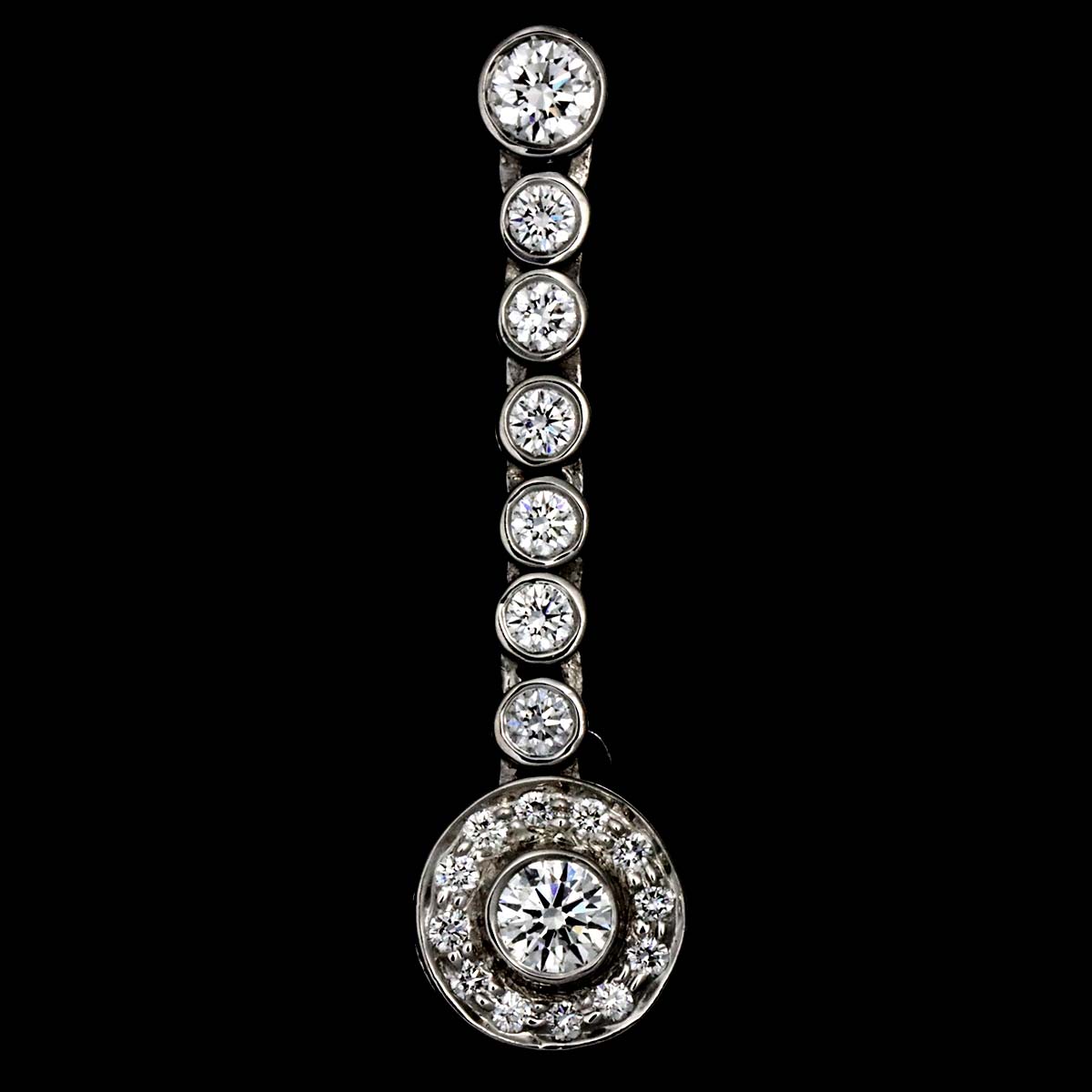 Jazz Graduated Diamond Earrings Pierced Platinum