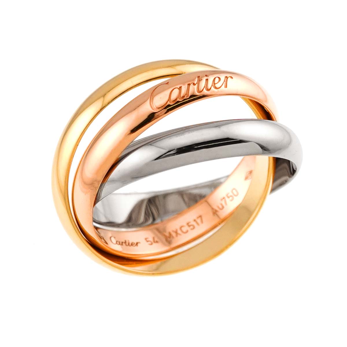 Trinity Ring MM 18K YG WG PG 750 Size54 6.75(US)