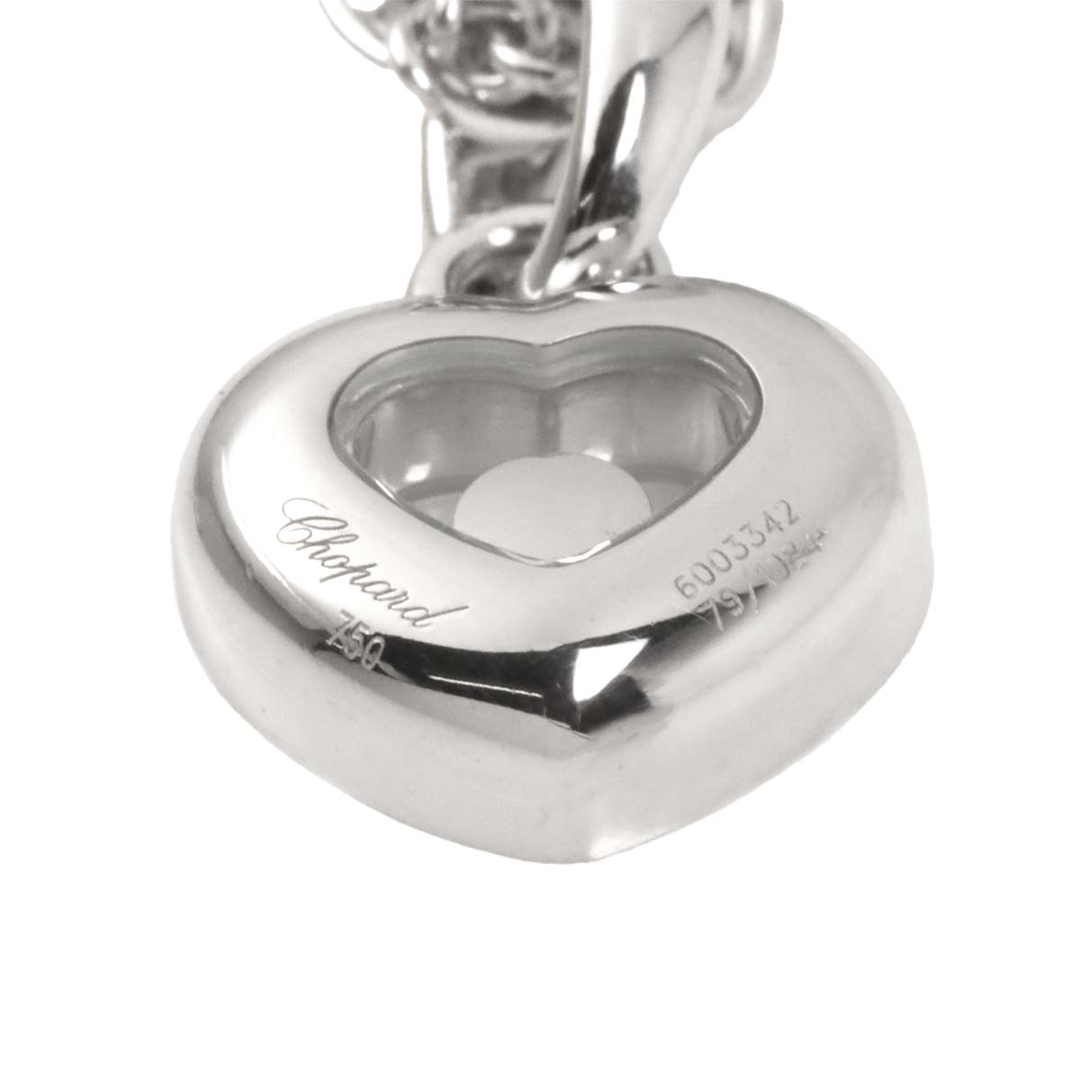 Happy Diamond Heart Necklace 18K White Gold 750