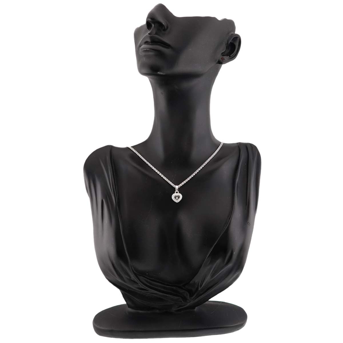 Happy Diamond Heart Necklace 18K White Gold 750