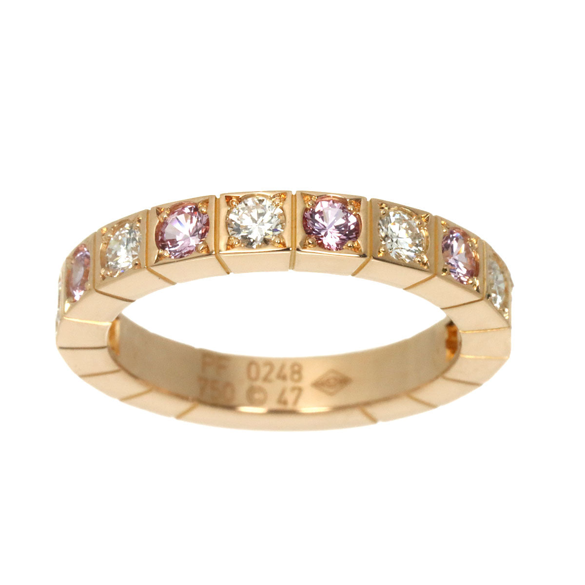 Lanieres Sapphire Diamond Ring 18K PG 750 size47 4(US)