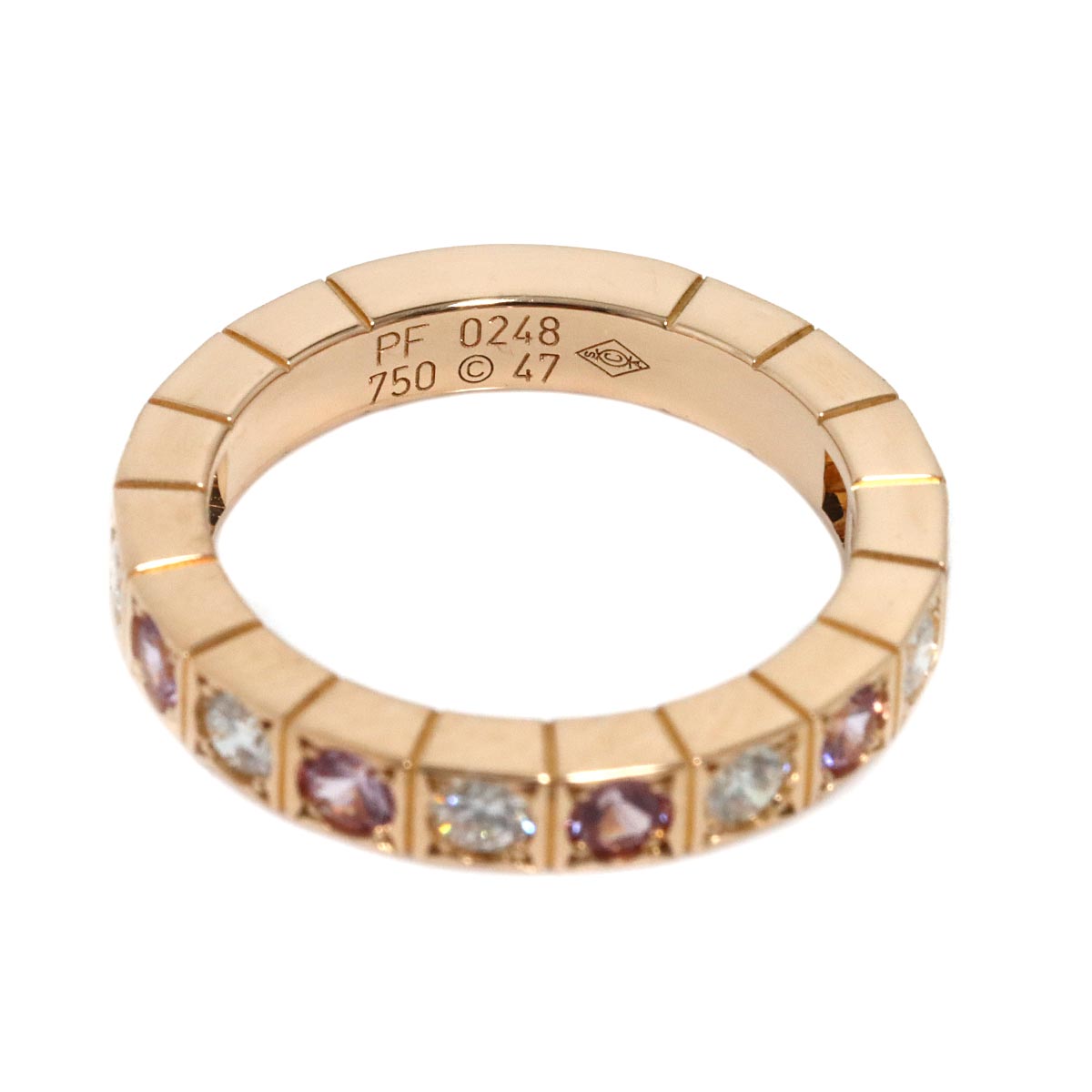 Lanieres Sapphire Diamond Ring 18K PG 750 size47 4(US)