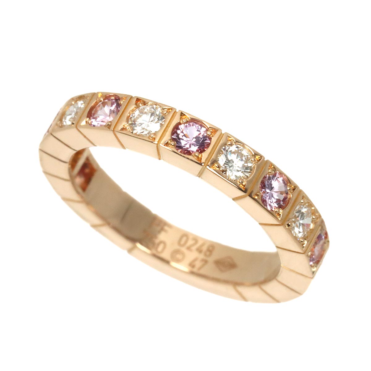 Lanieres Sapphire Diamond Ring 18K PG 750 size47 4(US)