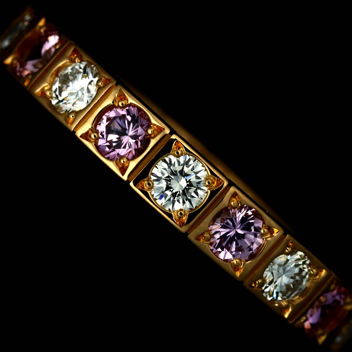 Lanieres Sapphire Diamond Ring 18K PG 750 size47 4(US)