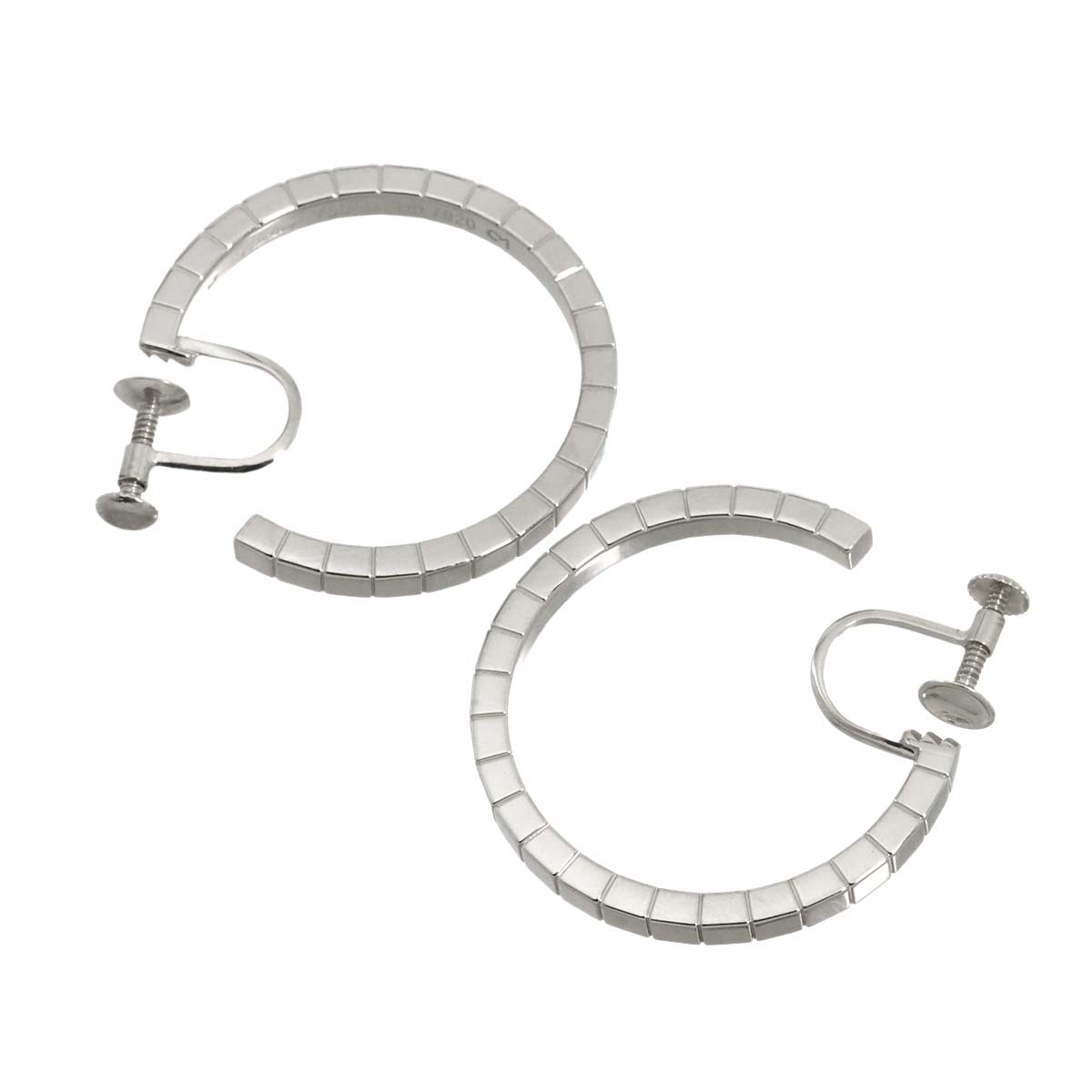 Laniere Earrings Clip on 18K 14K White Gold 750 585