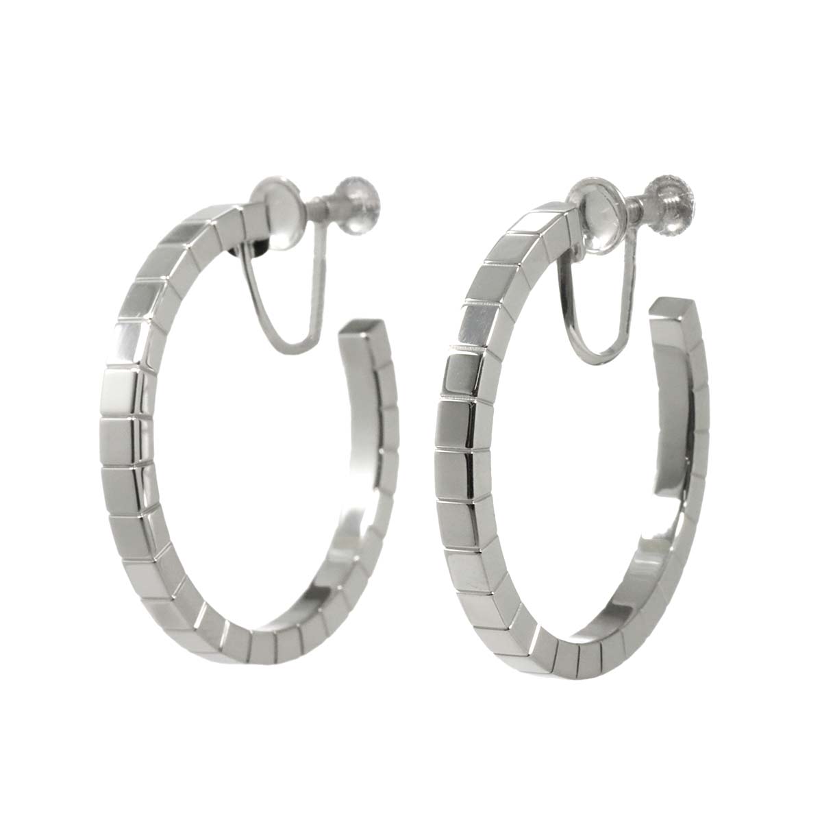 Laniere Earrings Clip on 18K 14K White Gold 750 585
