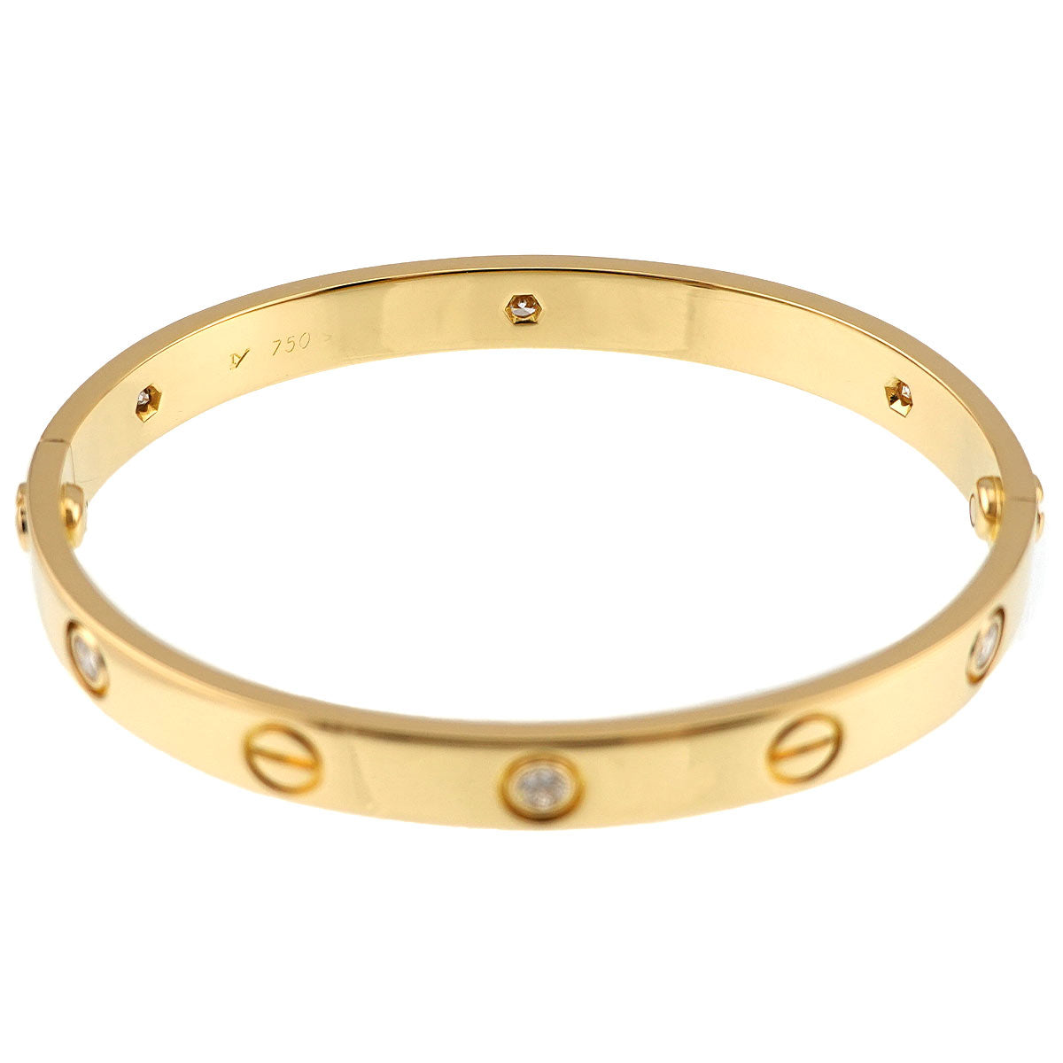 Love Bracelet Diamond 6P Bangle 18K YG 750 Size16