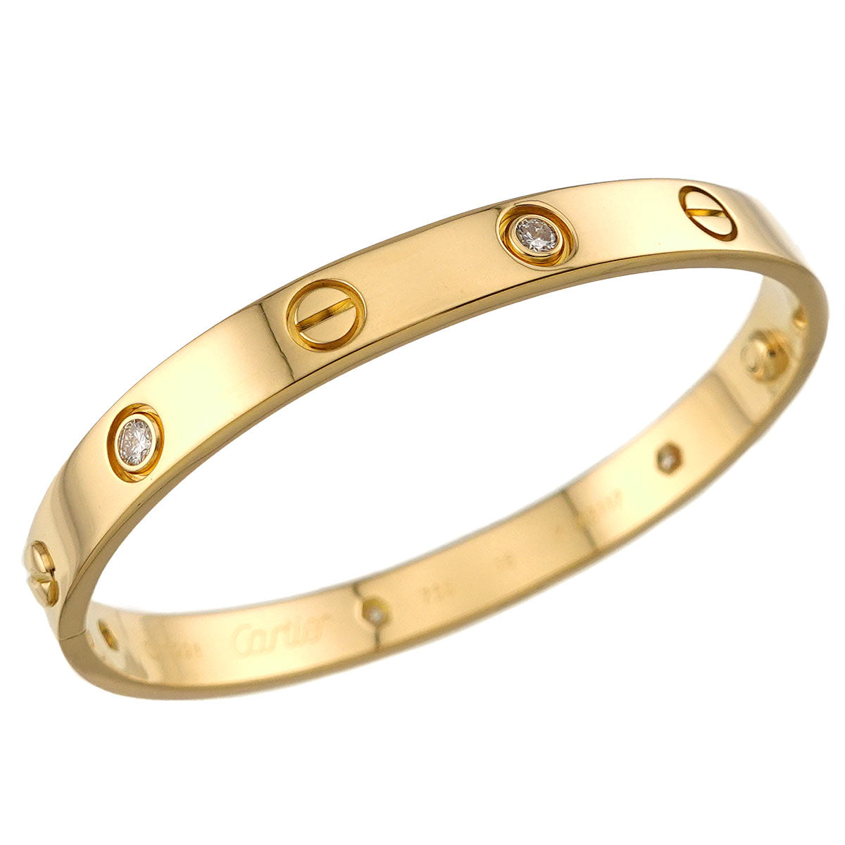 Love Bracelet Diamond 6P Bangle 18K YG 750 Size16