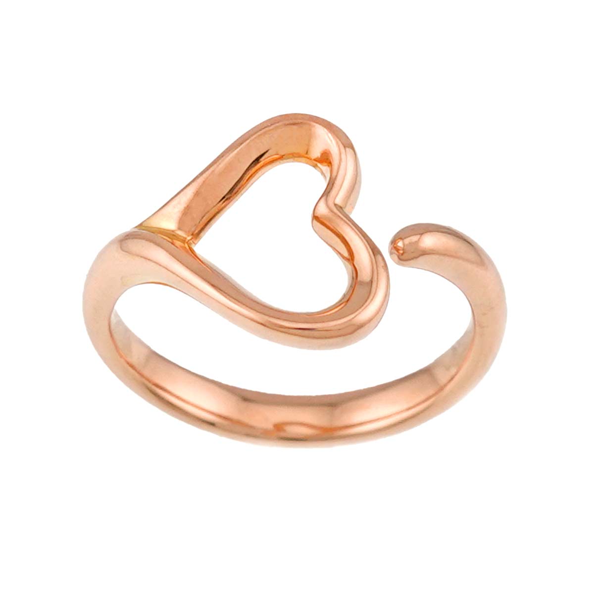 Open Heart Ring 18K Pink Gold 750 size5.5-5.75(US)
