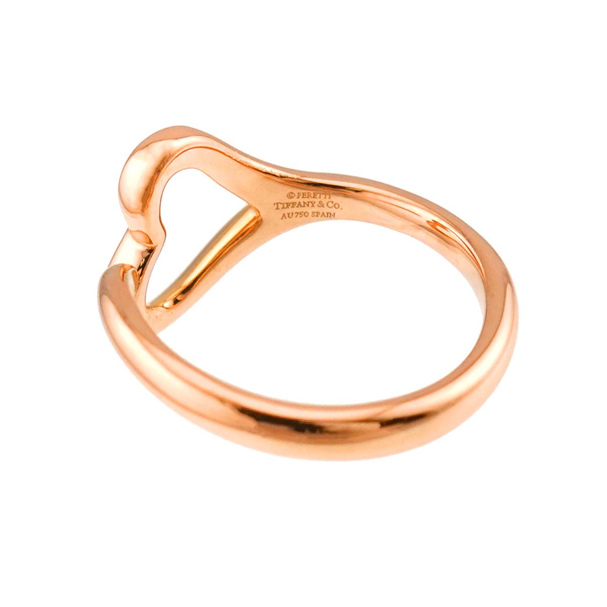 Open Heart Ring 18K Pink Gold 750 size5.5-5.75(US)