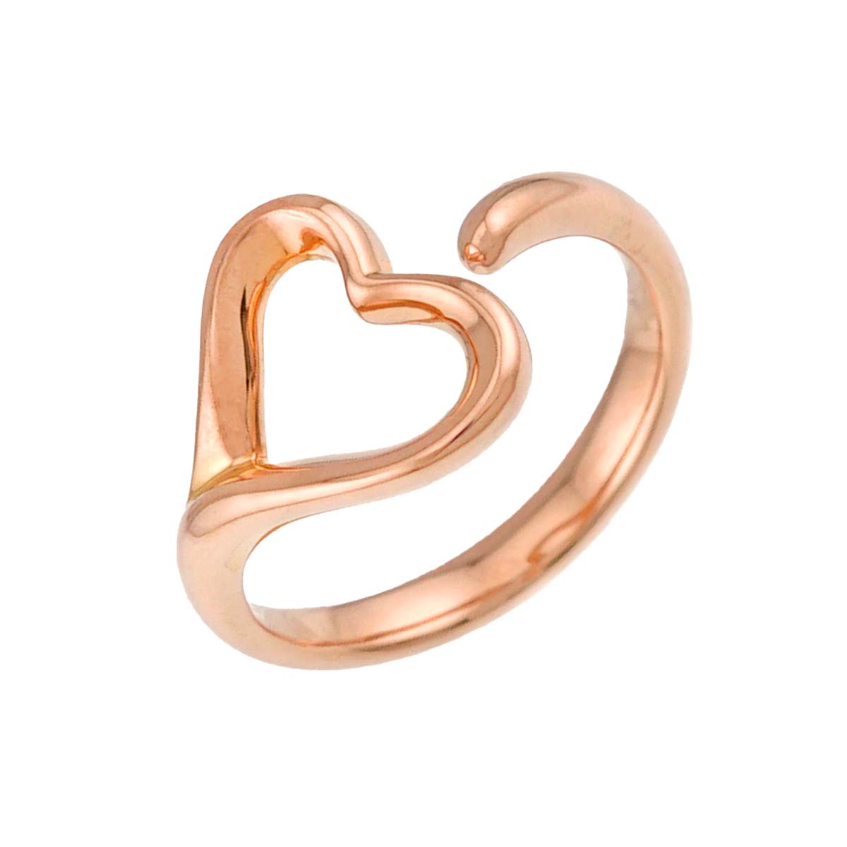 Open Heart Ring 18K Pink Gold 750 size5.5-5.75(US)
