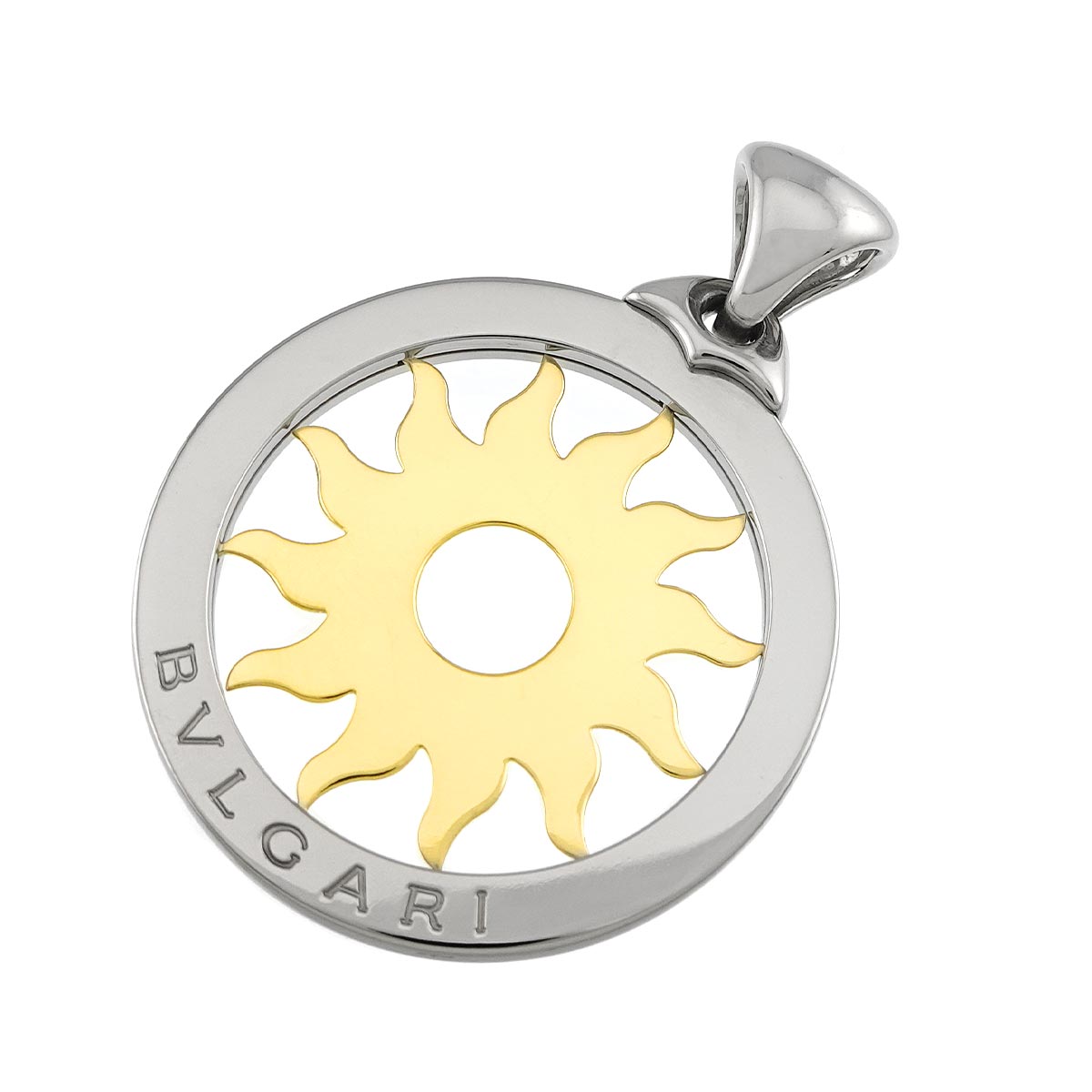 Tondo Sun Pendant Top 18K YG 750 SS