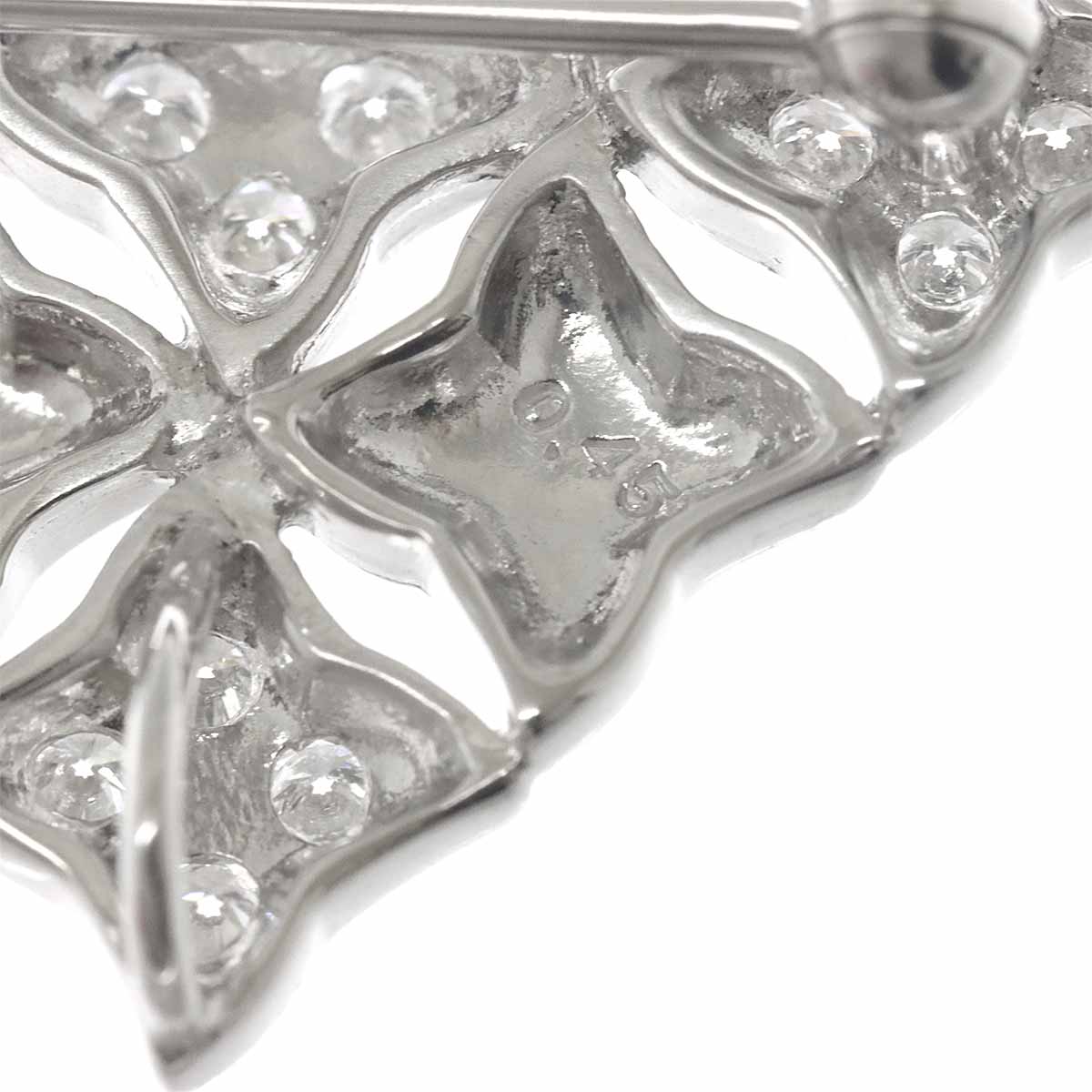 Diamond 0.45ct Necklace Brooch 18K White Gold 750