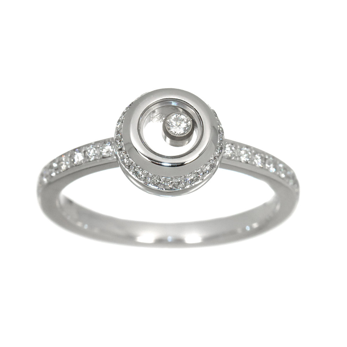 Happy Diamond Heart Ring 18K WG 750 Size4.75-5(US)