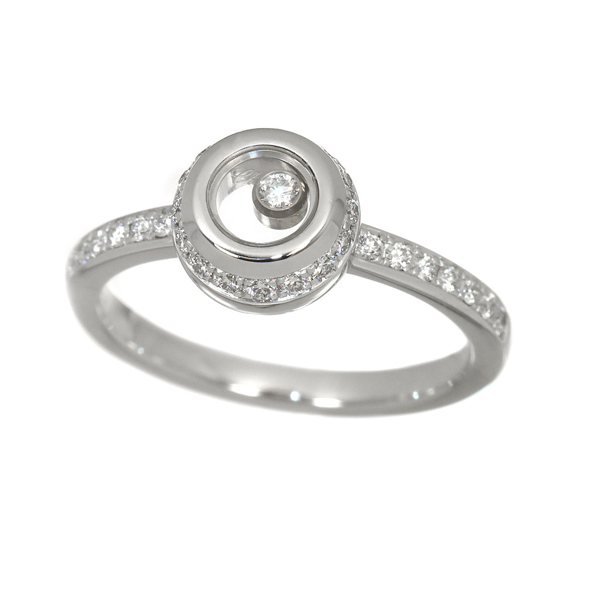 Happy Diamond Heart Ring 18K WG 750 Size4.75-5(US)