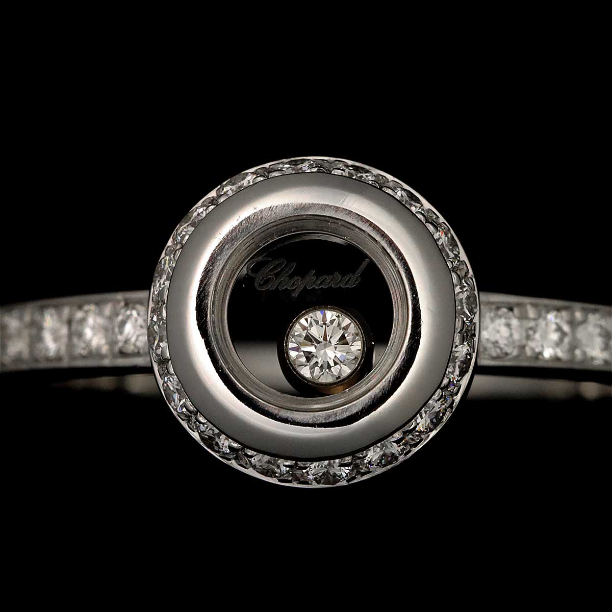 Happy Diamond Heart Ring 18K WG 750 Size4.75-5(US)