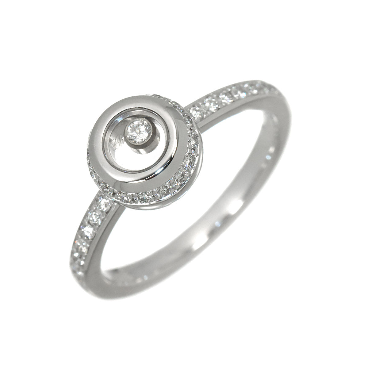 Happy Diamond Heart Ring 18K WG 750 Size4.75-5(US)