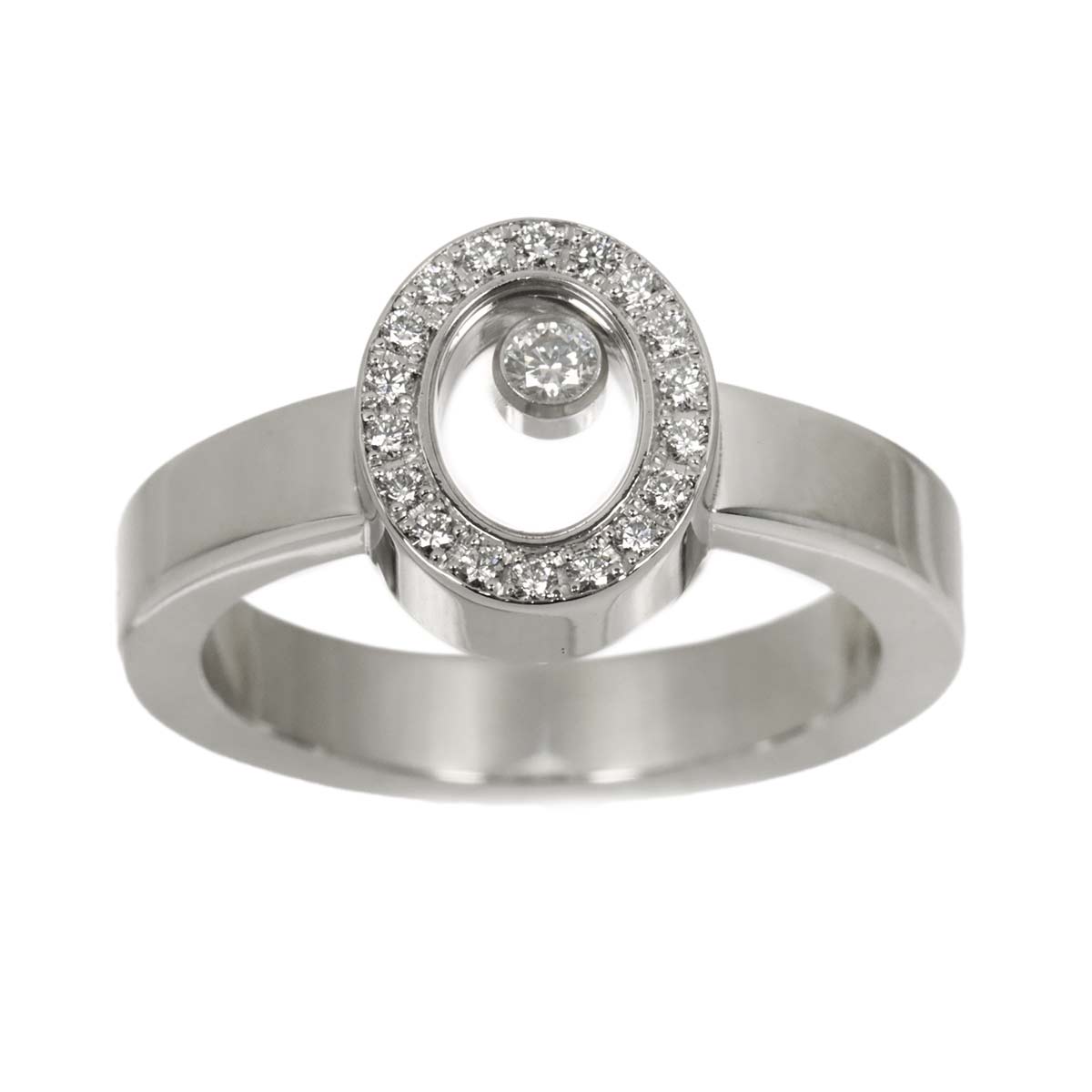 Happy Diamond Ring 18K White Gold 750 Size5.25(US)