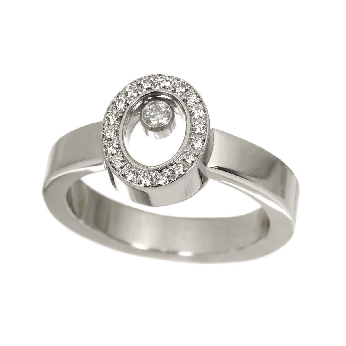 Happy Diamond Ring 18K White Gold 750 Size5.25(US)