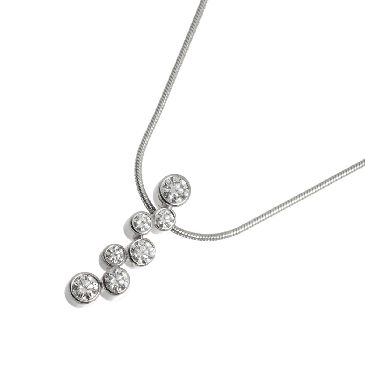 Diamond Necklace 18K White Gold 750