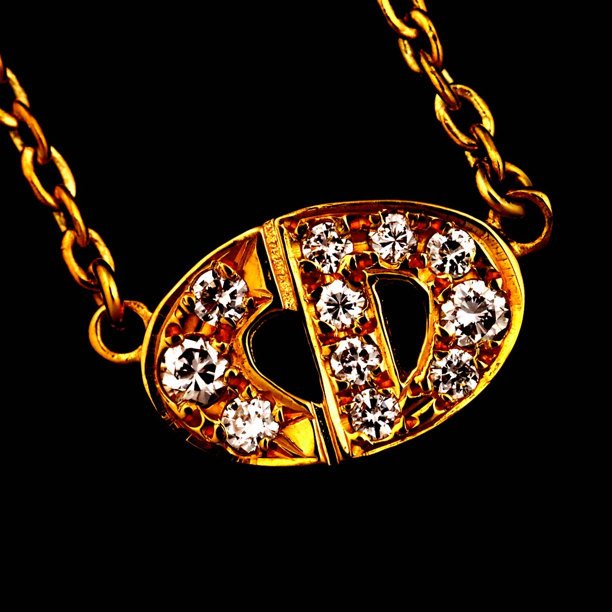 Diamond Necklace 18K Yellow Gold 750