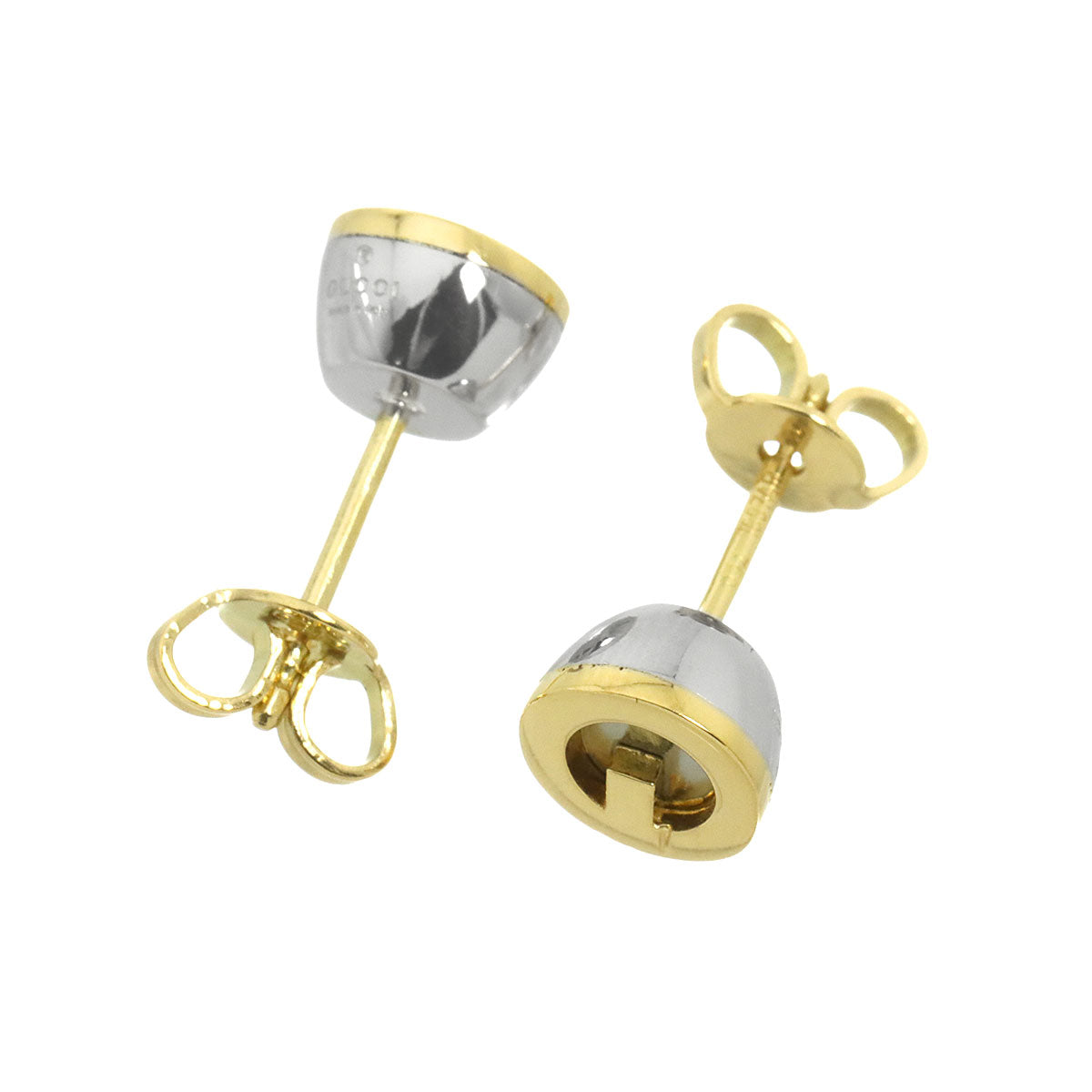 G Logo Earrings Pierced 18K Stainless Yellow Gold 750