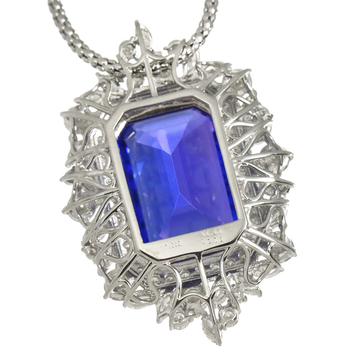Tanzanite 17.31ct Diamond 2.78ct Necklace Pt Platinum