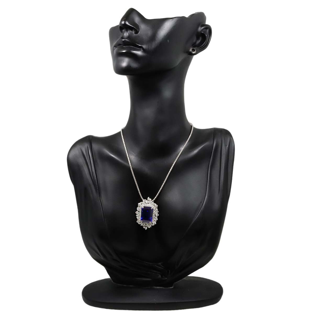 Tanzanite 17.31ct Diamond 2.78ct Necklace Pt Platinum