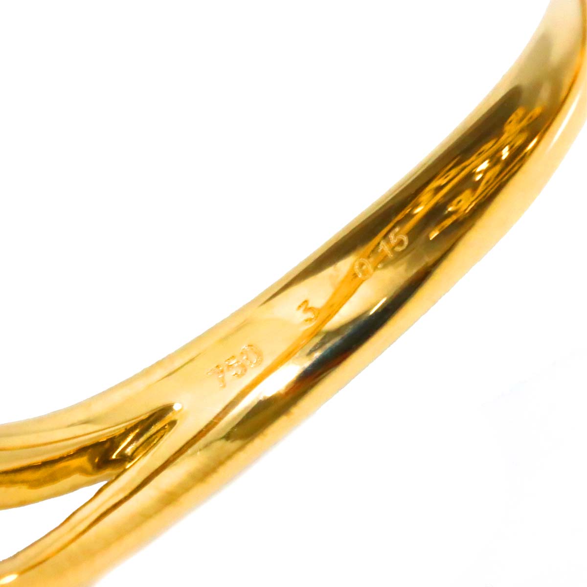 Diamond 0.15ct Ring 18K YG Yellow Gold 750 Size7.5-7.75(US)