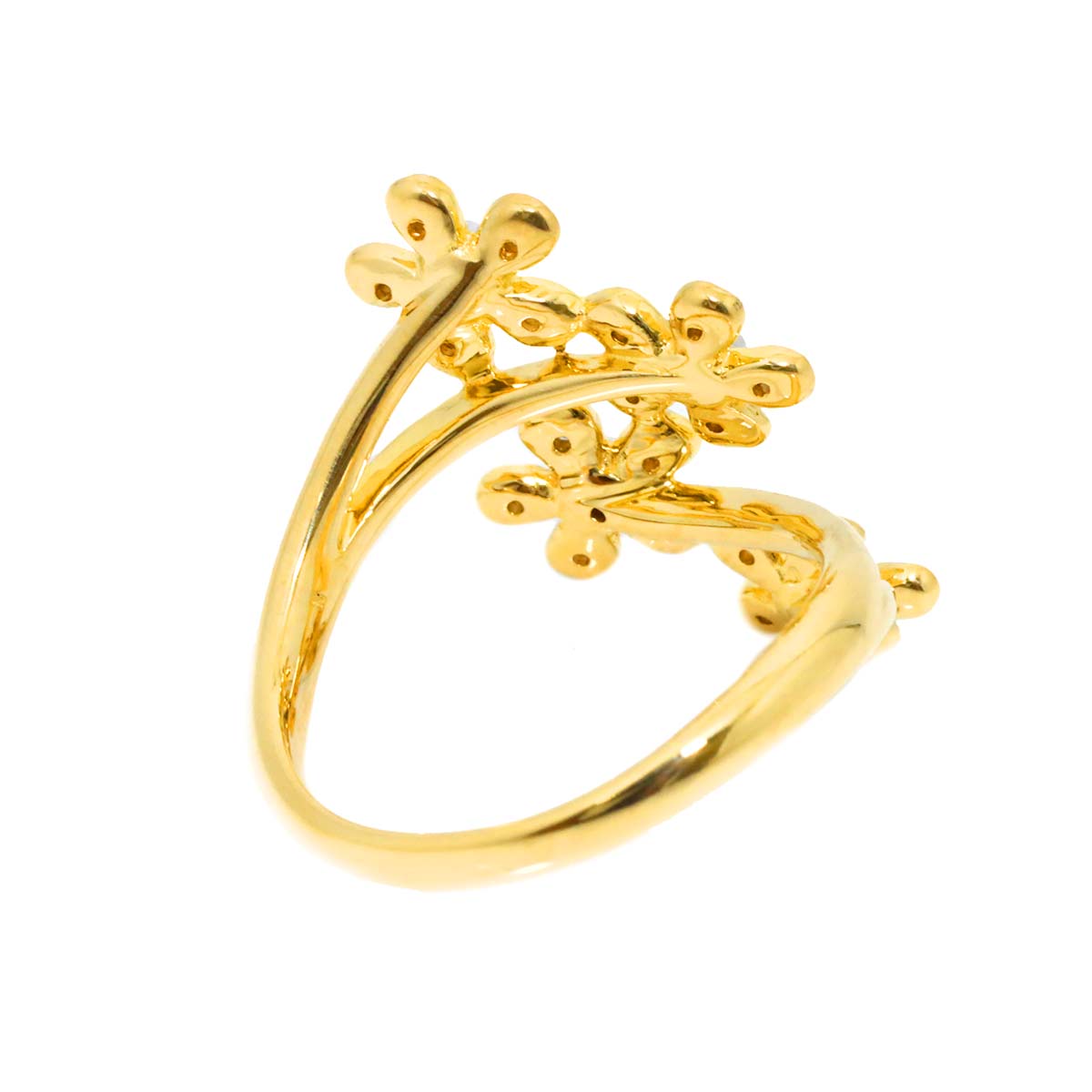Diamond 0.15ct Ring 18K YG Yellow Gold 750 Size7.5-7.75(US)