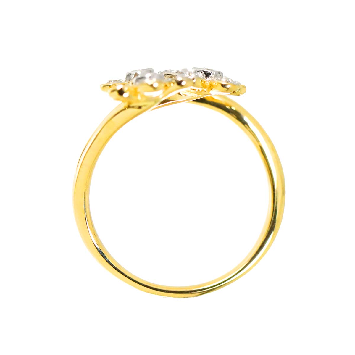 Diamond 0.15ct Ring 18K YG Yellow Gold 750 Size7.5-7.75(US)