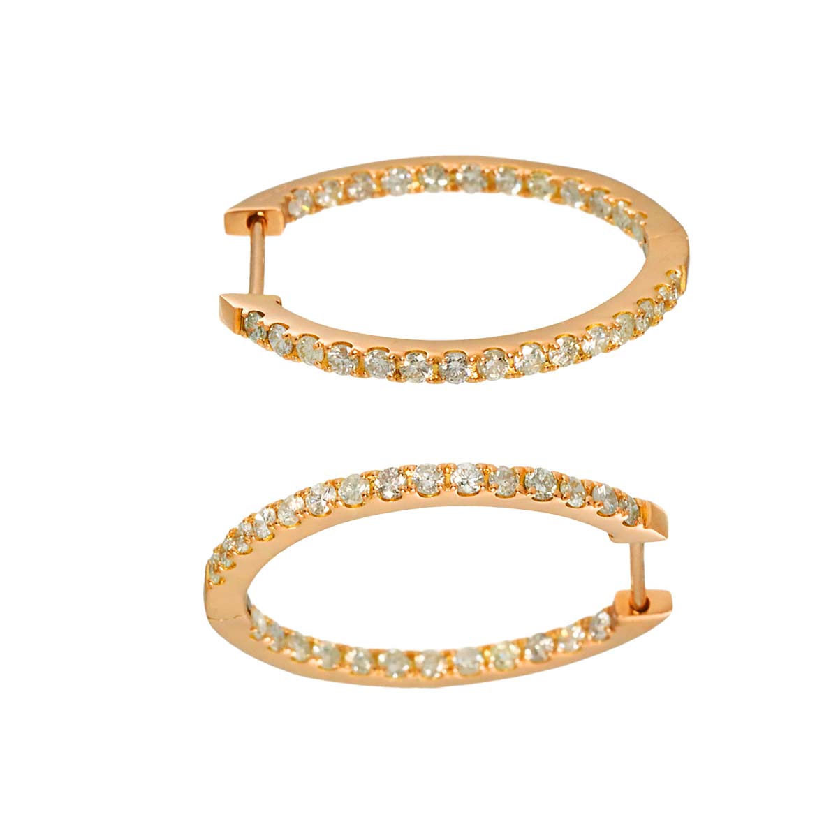 Diamond 0.50ct/0.50ct Earrings Pierced 18K PG Pink Gold 750