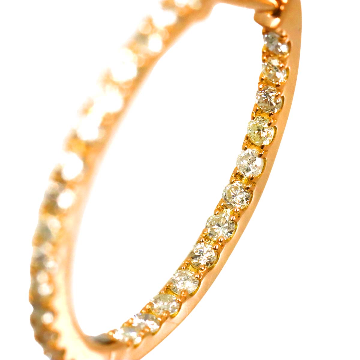 Diamond 0.50ct/0.50ct Earrings Pierced 18K PG Pink Gold 750