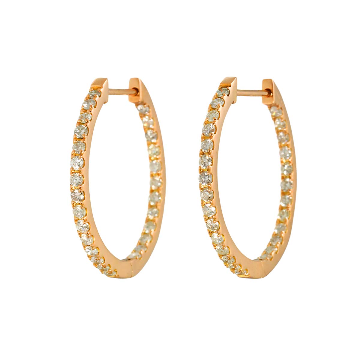 Diamond 0.50ct/0.50ct Earrings Pierced 18K PG Pink Gold 750