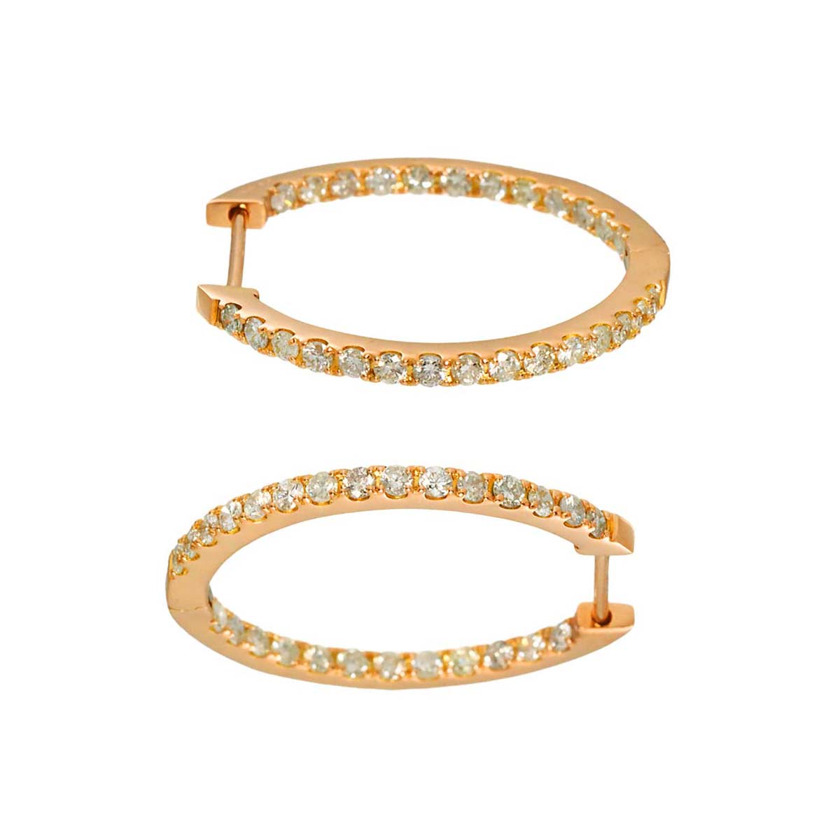 Diamond 0.50ct/0.50ct Earrings Pierced 18K PG Pink Gold 750