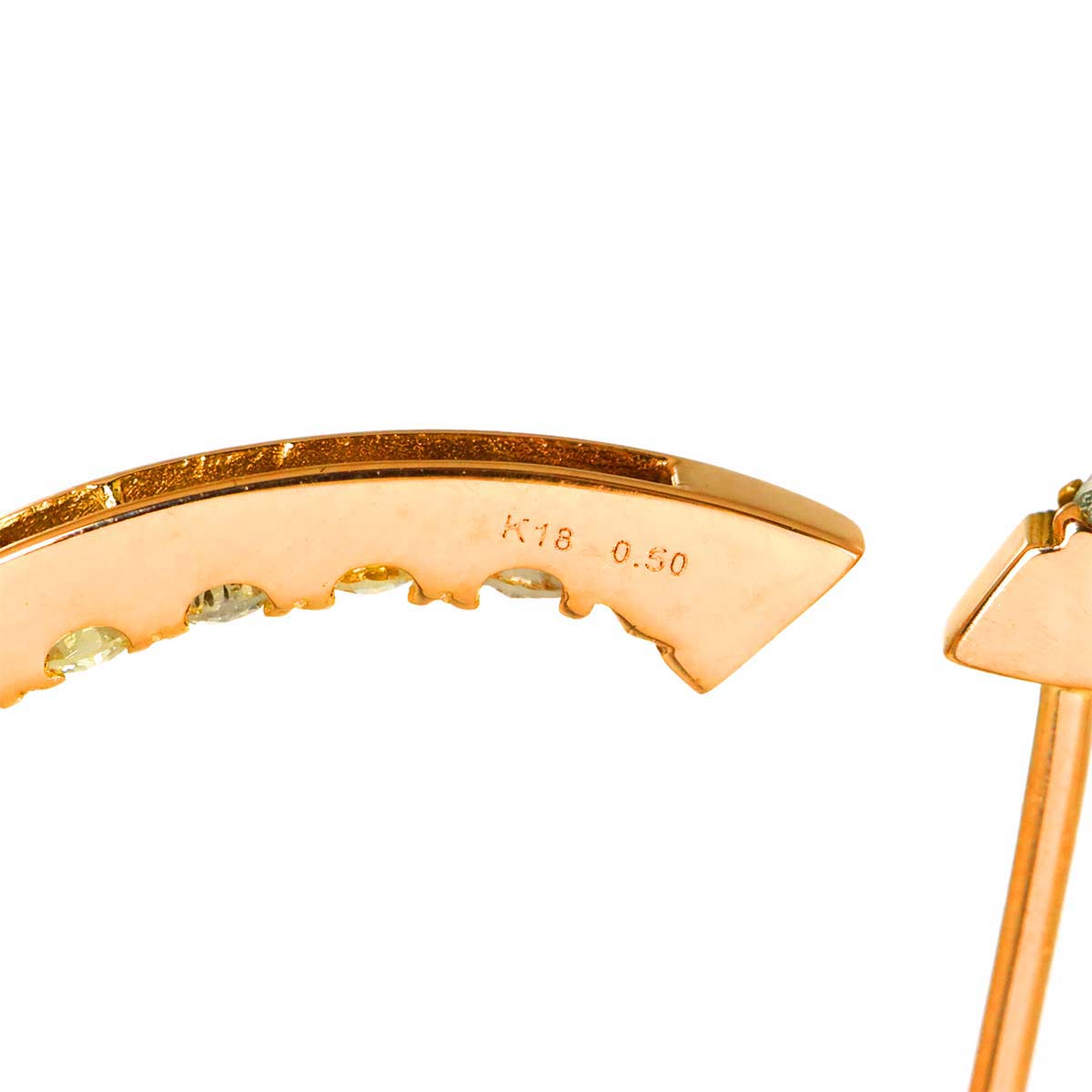 Diamond 0.50ct/0.50ct Earrings Pierced 18K PG Pink Gold 750