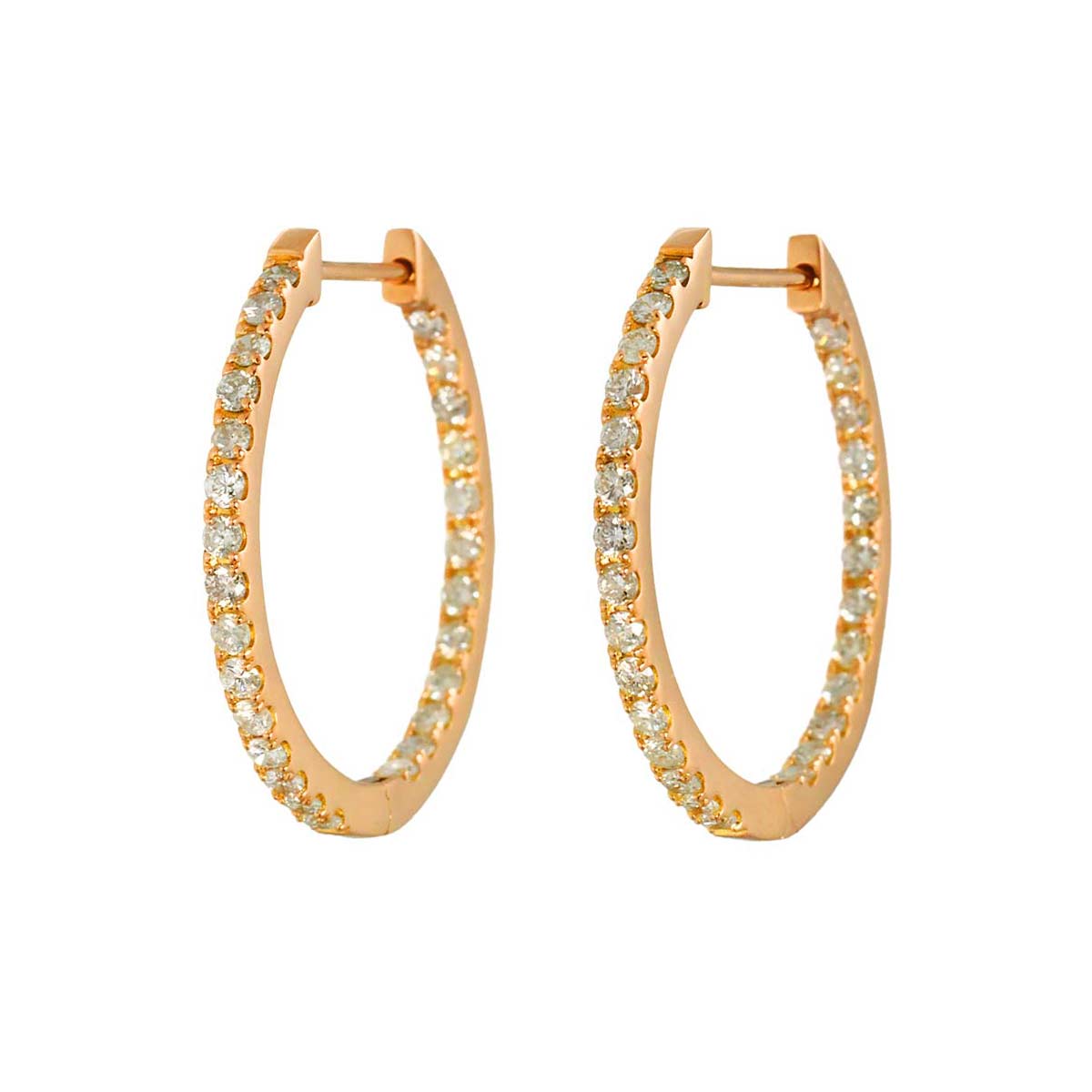 Diamond 0.50ct/0.50ct Earrings Pierced 18K PG Pink Gold 750