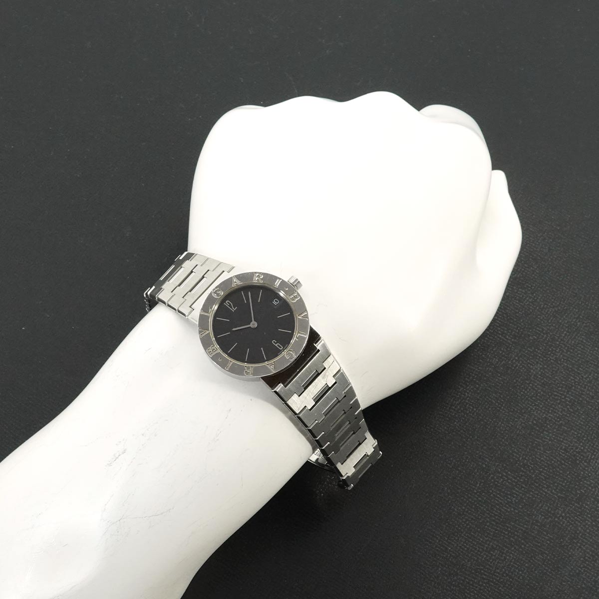 BVLGARIBVLGARI BB30SS Quartz Date Black Dial Boys Watch