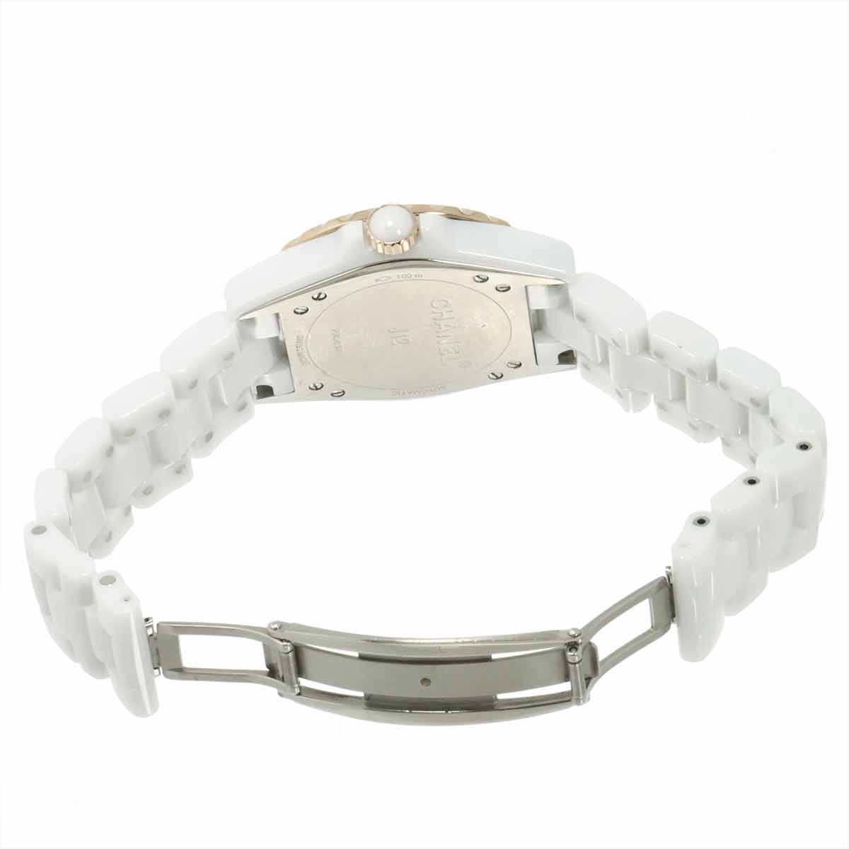 J12 H3839 Automatic Ceramic PG Date White Dial Mens
