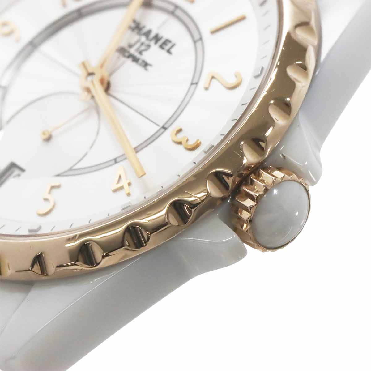 J12 H3839 Automatic Ceramic PG Date White Dial Mens