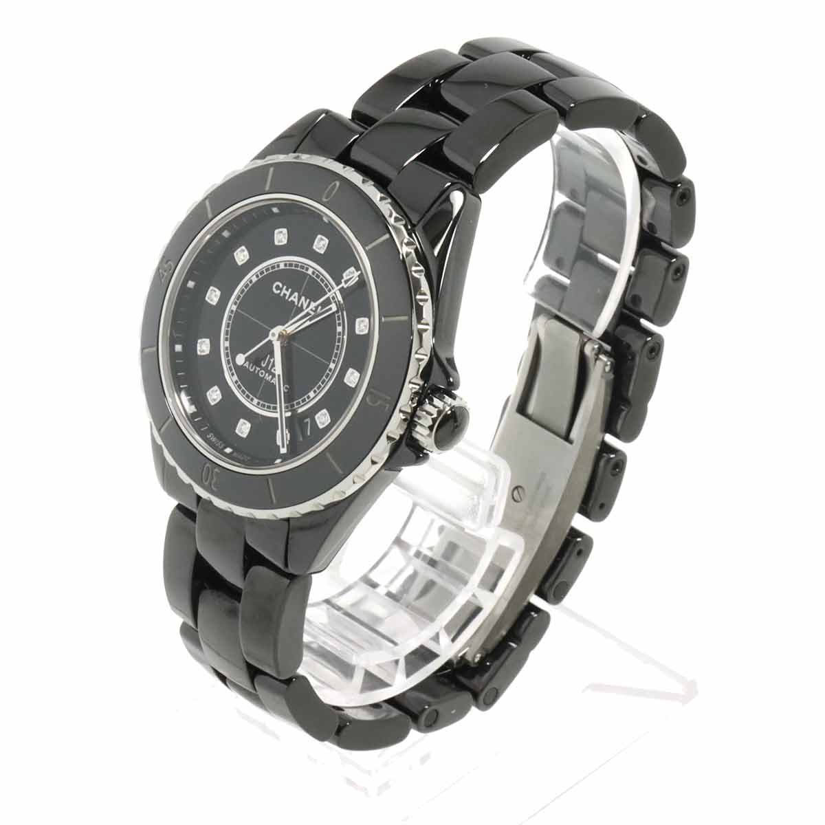 J12 H5702 38mm 12P Diamond Automatic Black Dial Mens Watch