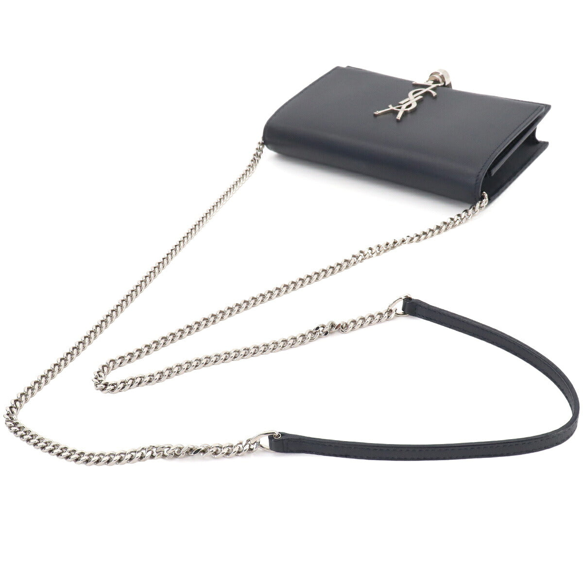 Kate Chain Long Wallet Leather Navy 452159