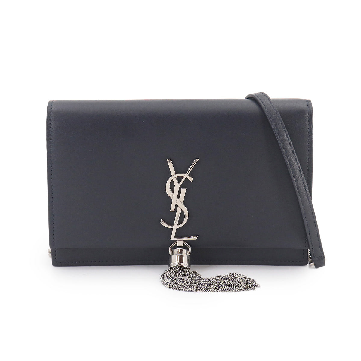 Kate Chain Long Wallet Leather Navy 452159