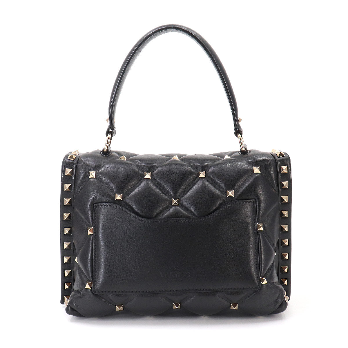 Candy Studs Hand Shoulder Bag Leather Black