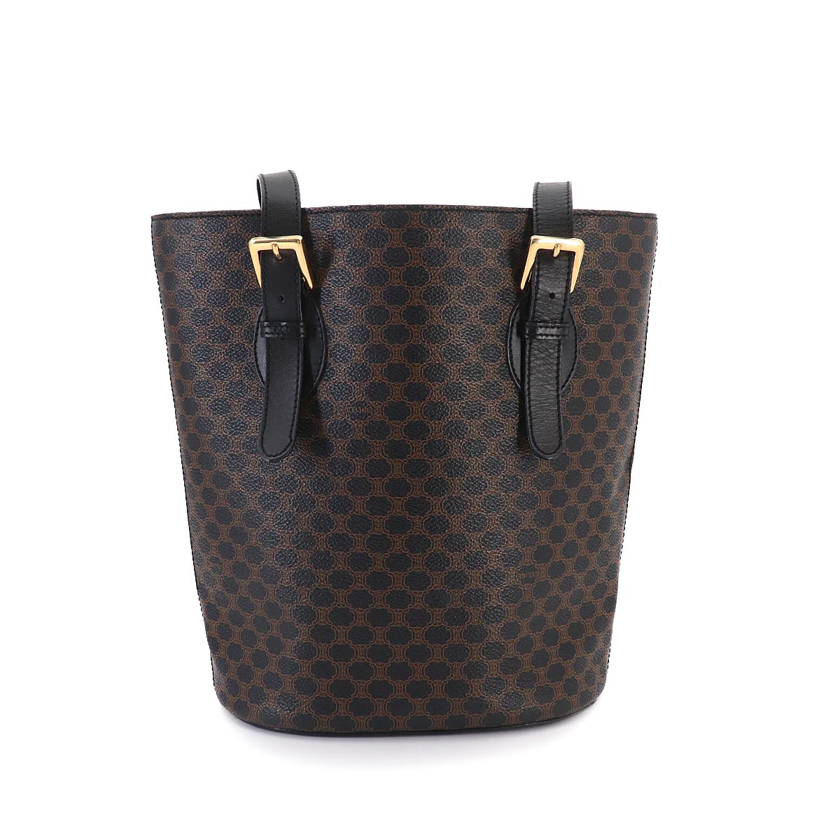 Macadam Tote Bag PVC Leather Black Brown Vintage Purse
