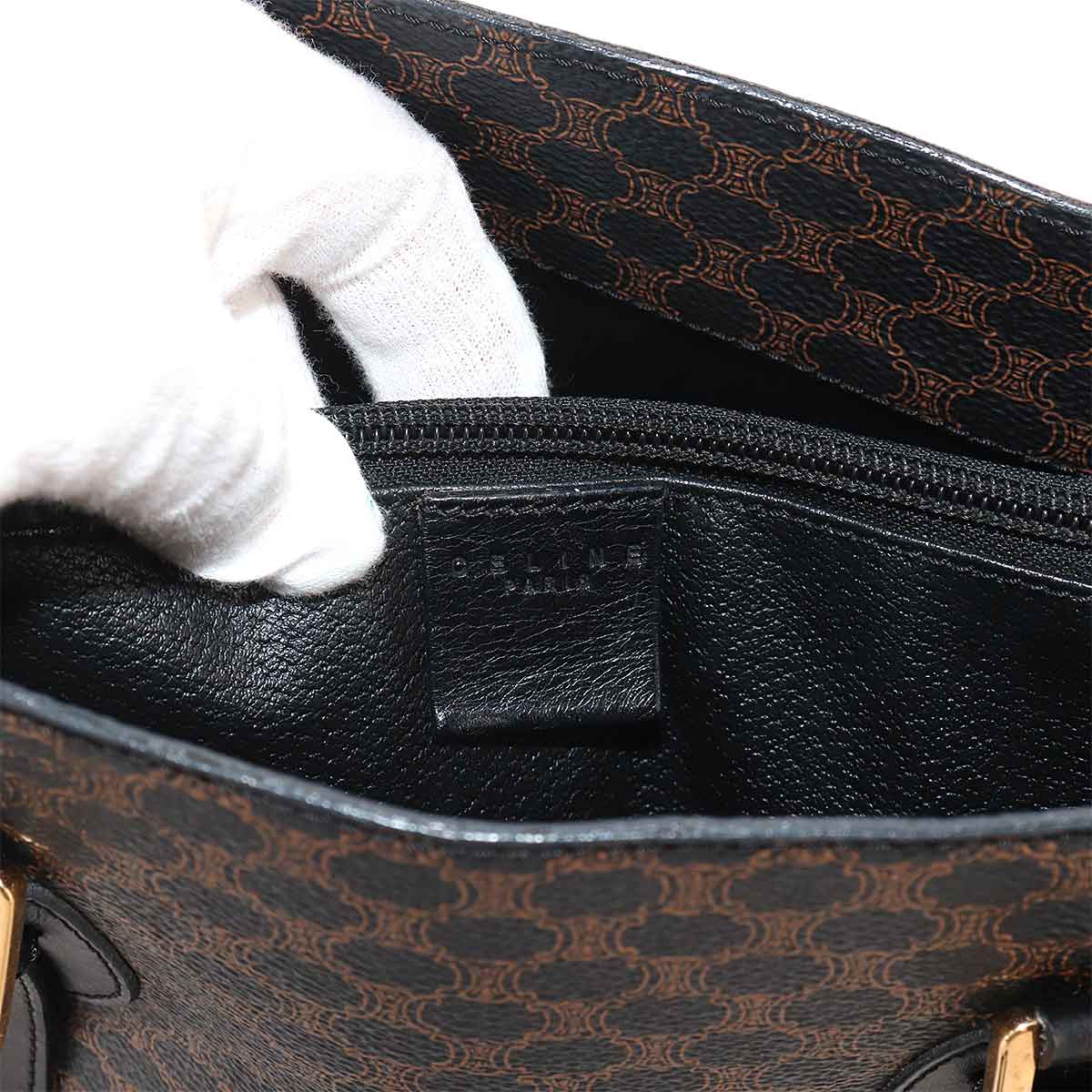 Macadam Tote Bag PVC Leather Black Brown Vintage Purse