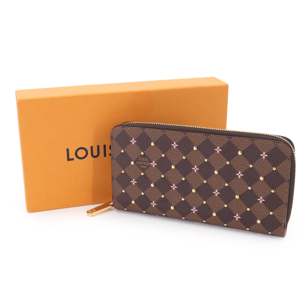Damier Zippy Wallet Ebene N60473 Studs Purse