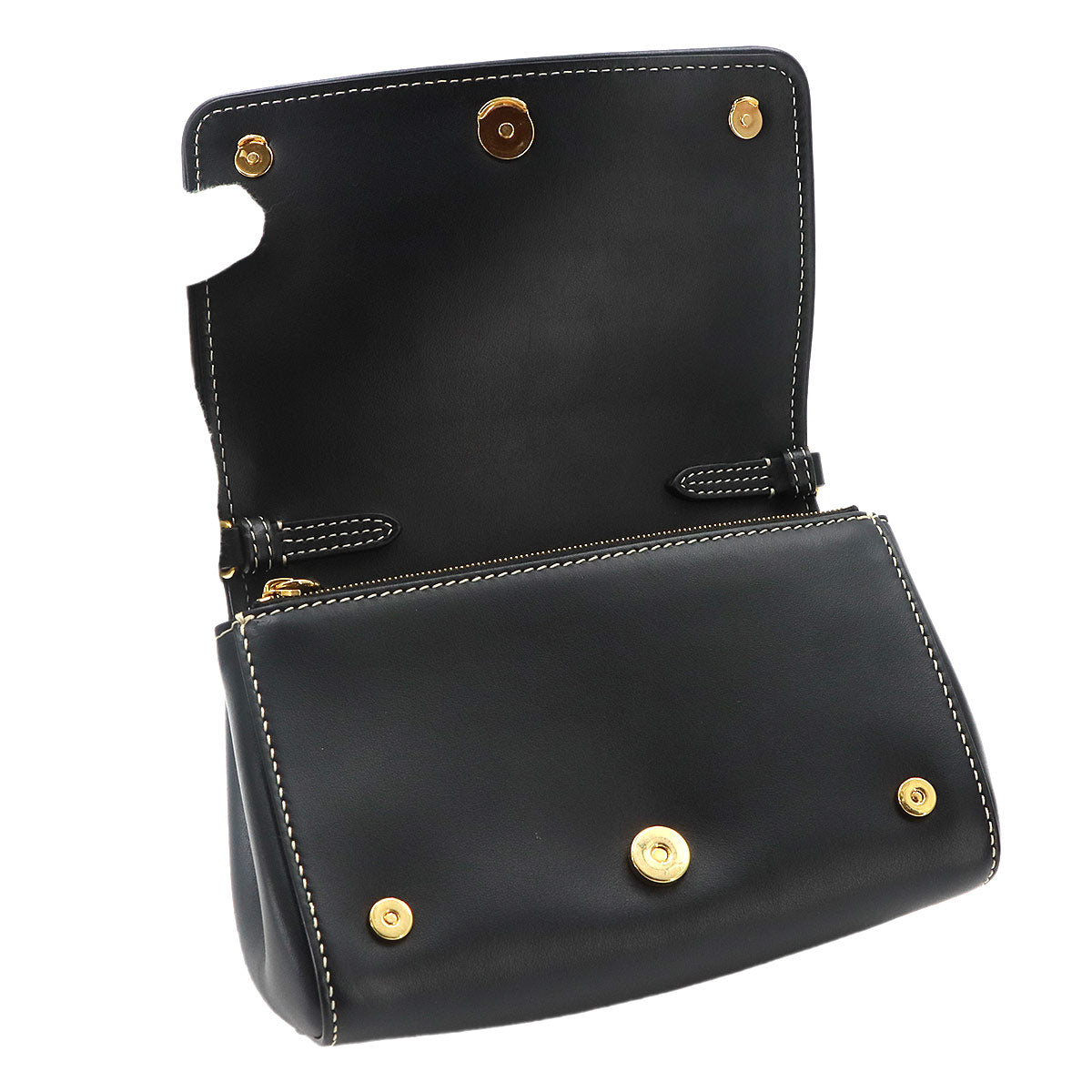 Horseferry Small Shoulder Bag Leather Black Purse